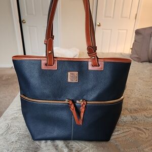 Dooney & Bourke Navy Blue Leather Tote Bag